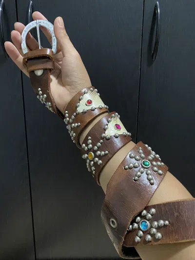 ARCHIVAL CLOTHING STUDDED LEATHERBELT INSPIRED UNDERCOVER/BB SIMONS