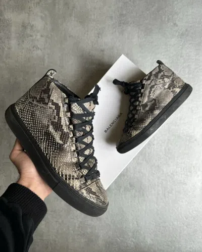 ARCHIVAL CLOTHING X BALENCIAGA AW2016 BALENCIAGA ARENA HIGH PYTHON LEATHER SHOES