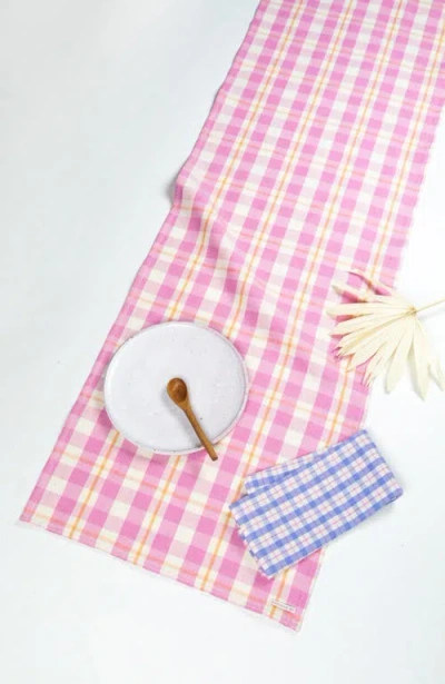 ARCHIVE NEW YORK ARCHIVE NEW YORK HANDWOVEN COLORFUL PLAID COTTON TABLE RUNNER