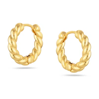 ARCTIC FOX & CO. WOMEN'S GOLD TWIST ROPE HOOP EARRINGS - HANA