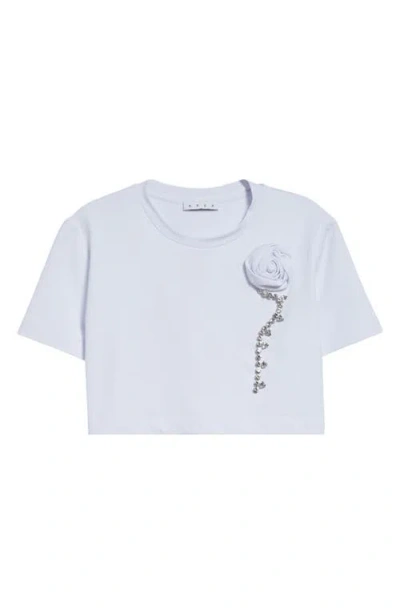 AREA AREA CRYSTAL ROSETTE CROP T-SHIRT