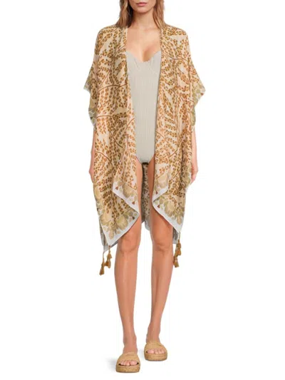 AREA STARS WOMEN'S SUMMER BREEZE ABSTRACT PRINT COVERUP KIMONO
