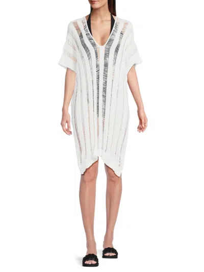 AREA STARS WOMEN'S SUMMER BREEZE CROCHET ASYMMETRIC COVERUP DRESS