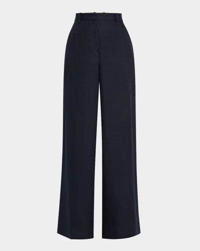 ARGENT PARK WIDE-LEG BASKETWEAVE LINEN TROUSERS