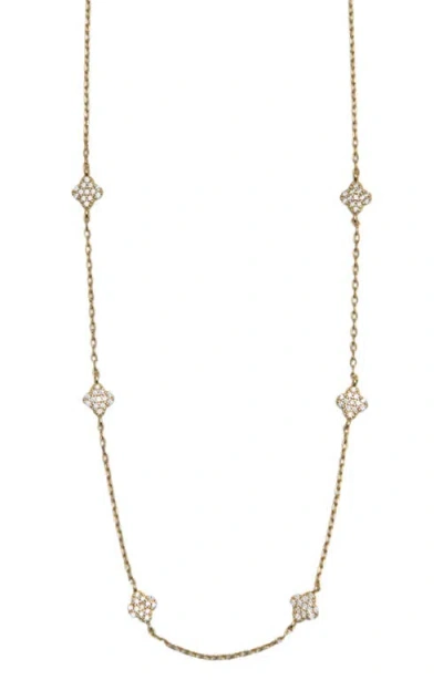 ARGENTO VIVO ARGENTO VIVO STERLING SILVER PAVÉ CLOVER STATION NECKLACE