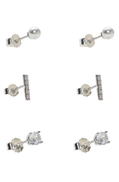 ARGENTO VIVO ARGENTO VIVO STERLING SILVER SET OF 3 STUD EARRINGS