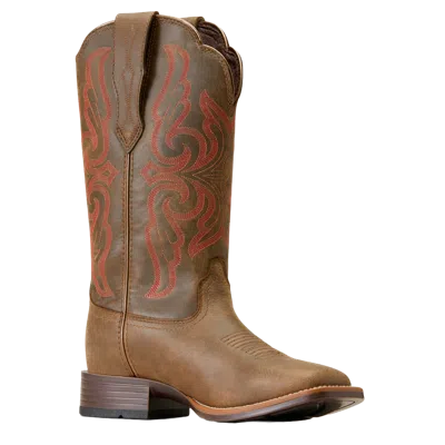 ARIAT ARIAT LADIES PRIMERA STRETCHFIT WATERPROOF PEBBLE BROWN WESTERN BOOTS 10046960