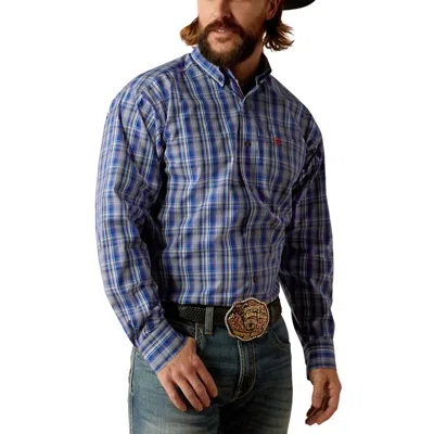 ARIAT PRO SERIES ROCCO LONG SLEEVE SHIRT IN ROYAL BLUE