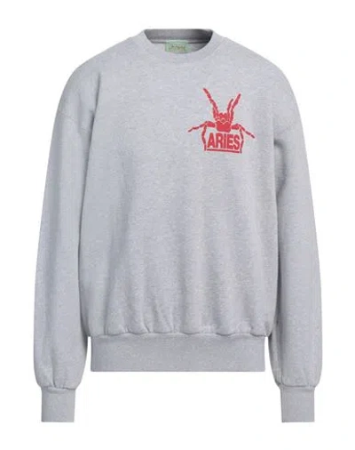 ARIES ARIES MAN SWEATSHIRT LIGHT GREY SIZE L COTTON