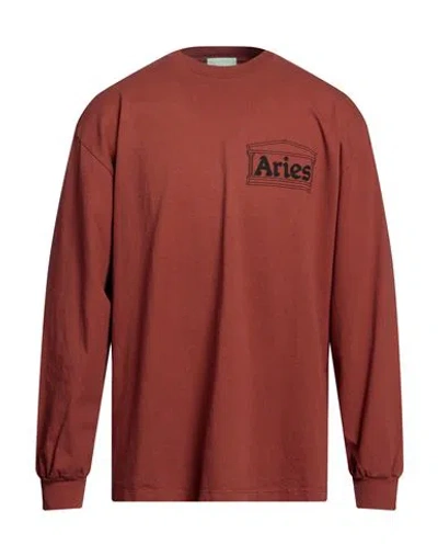 ARIES ARIES MAN T-SHIRT RUST SIZE S COTTON