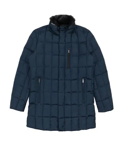 ARMANI COLLEZIONI MEDIUM AND LONG STYLE PLAID DOWN JACKET