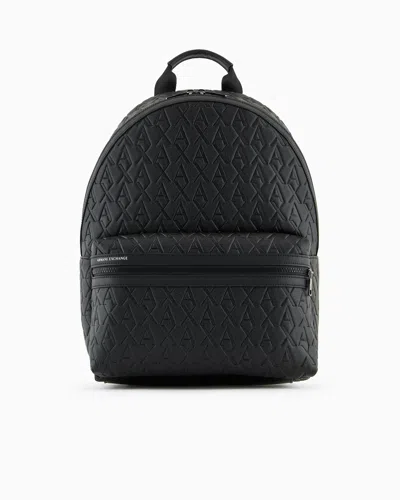 ARMANI EXCHANGE ASV RECYCLED FABRIC ALLOVER LOGO BACKPACK