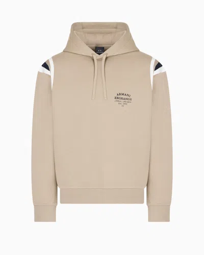 ARMANI EXCHANGE COTTON BLEND SWEATSHIRT WITH STRIPES ON THE SHOULDERS