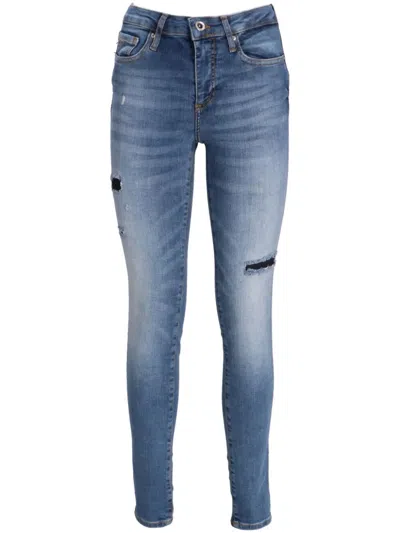 ARMANI EXCHANGE DISTRESSED SKINNY JEANS