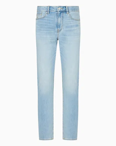 ARMANI EXCHANGE J14 SKINNY FIT JEANS IN STONE WASHED COTTON DENIM