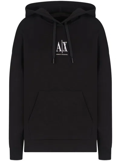 ARMANI EXCHANGE LOGO-EMBROIDERED HOODIE