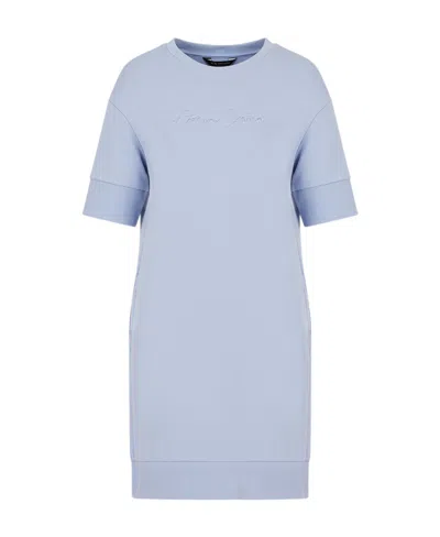 ARMANI EXCHANGE LOGO-EMBROIDERED T-SHIRT DRESS