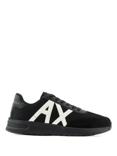ARMANI EXCHANGE LOGO-PATCH PANELLED-DESIGN SNEAKERS