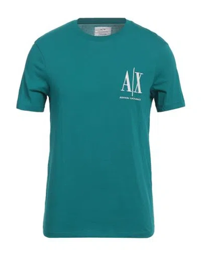 ARMANI EXCHANGE ARMANI EXCHANGE MAN T-SHIRT EMERALD GREEN SIZE M COTTON