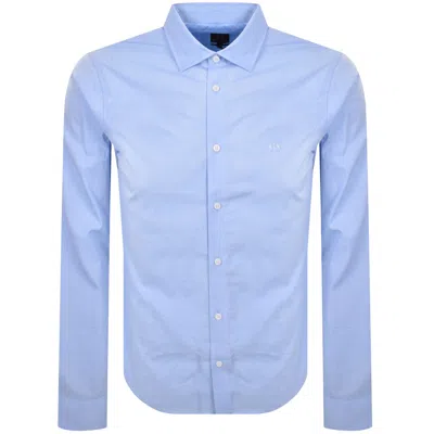 ARMANI EXCHANGE ARMANI EXCHANGE PATTERNED SHIRT BLUE