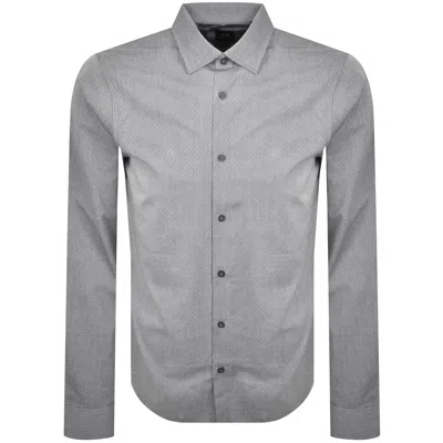 ARMANI EXCHANGE ARMANI EXCHANGE PATTERNED SHIRT NAVY