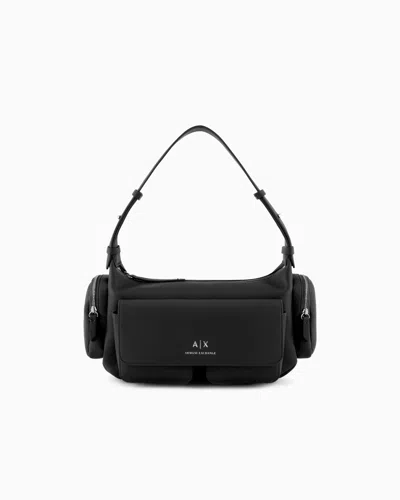 ARMANI EXCHANGE LARGE SHOULDER BAG WITH SIDE POCKETS