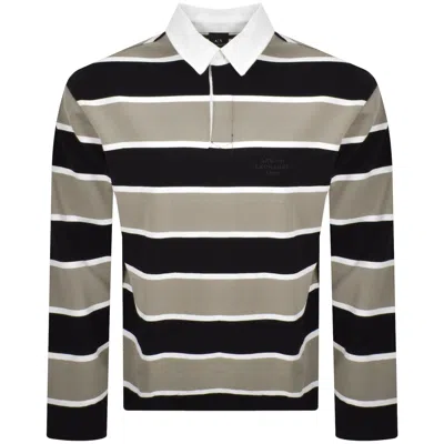 ARMANI EXCHANGE ARMANI EXCHANGE STRIPE POLO T SHIRT BROWN