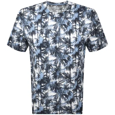 ARMANI EXCHANGE ARMANI EXCHANGE TROPICAL PRINT T SHIRT BLUE