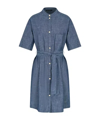 ARMANI EXCHANGE TIED-WAIST COTTON DRESS