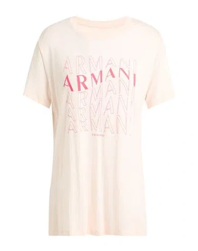 ARMANI EXCHANGE ARMANI EXCHANGE WOMAN T-SHIRT APRICOT SIZE L VISCOSE, LINEN