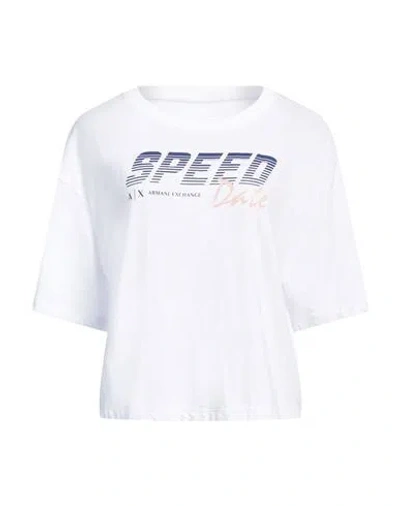 ARMANI EXCHANGE ARMANI EXCHANGE WOMAN T-SHIRT WHITE SIZE L COTTON