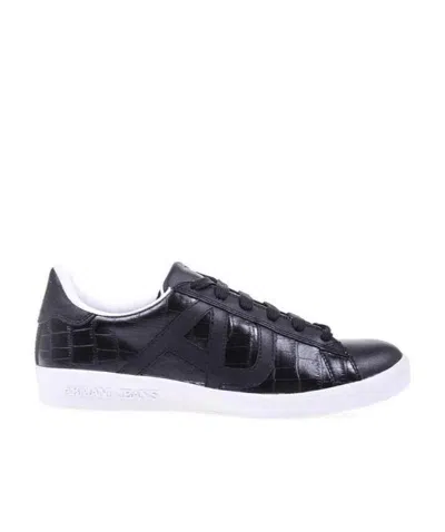 ARMANI JEANS BLACK LOGO CASUAL SNEAKERS