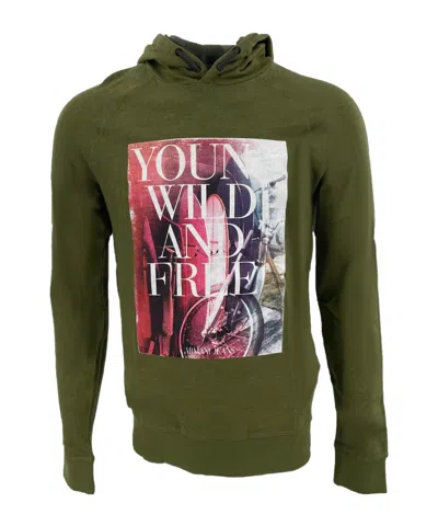 ARMANI JEANS HOODED LONG-SLEEVED HOODIE