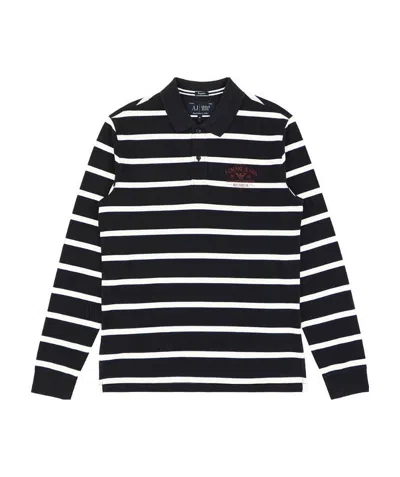 ARMANI JEANS LOGO STRIPED POLO SHIRT