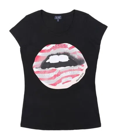 ARMANI JEANS ROUND COLLAR PRINTED T-SHIRT