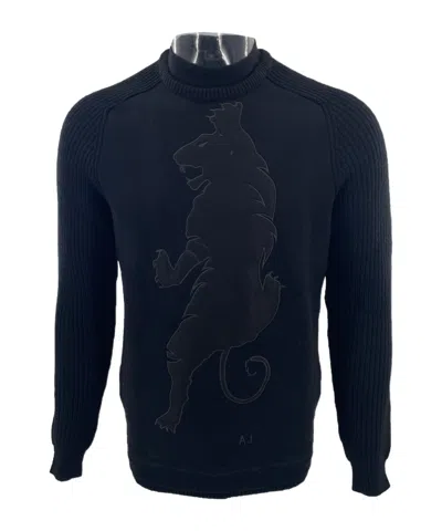 ARMANI JEANS ROUND-COLLAR AND LONG-SLEEVED SWEATER