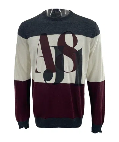 ARMANI JEANS ROUND-COLLAR AND LONG-SLEEVED SWEATER