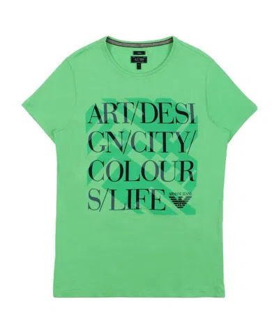 ARMANI JEANS ROUND COLLAR PRINTED T-SHIRT