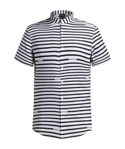 ARMANI JEANS STRIPED SHORT-SLEEVED SHIRT