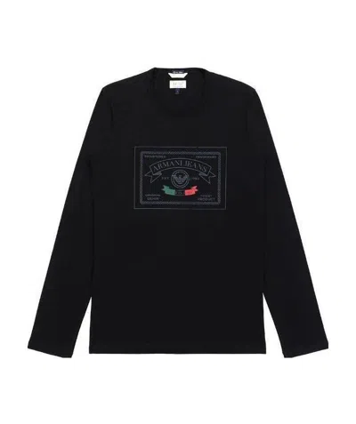ARMANI JEANS T-SHIRT WITH ROUND NECK AND LONG SLEEVES