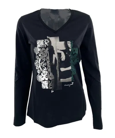 ARMANI JEANS V-NECK LONG-SLEEVED T-SHIRT