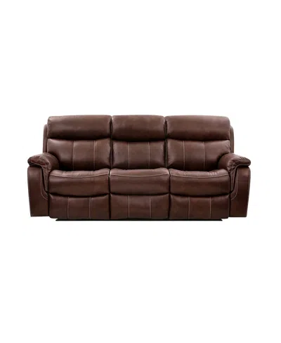 ARMEN LIVING MONTAGUE 86" GENUINE LEATHER IN DUAL POWER HEADREST AND LUMBAR SUPPORT RECLINING SOFA