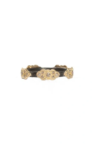 ARMENTA ARMENTA OLD WORLD SCULPTED SCROLL DIAMOND STACKABLE RING