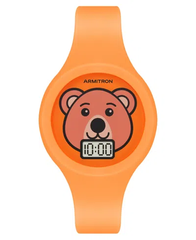 ARMITRON KID'S QUARTZ HAPPY PALS ORANGE SILICONE WATCH, 38MM