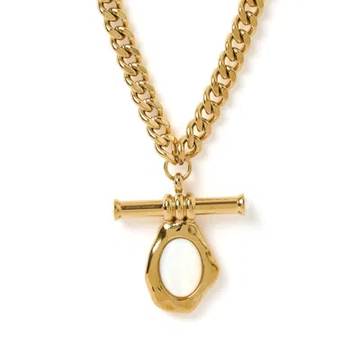 ARMS OF EVE WOMEN'S GOLD / WHITE RAFAELLA MOTHER OF PEARL NECKLACE