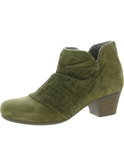 ARRAY BLAIR WOMENS SUEDE BLOCK HEEL ANKLE BOOTS