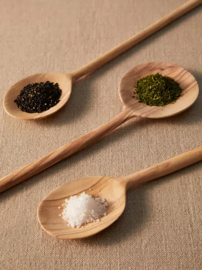 ART BRUGI HAND-CARVED OLIVEWOOD MIXED SPOONS (SET OF 3)