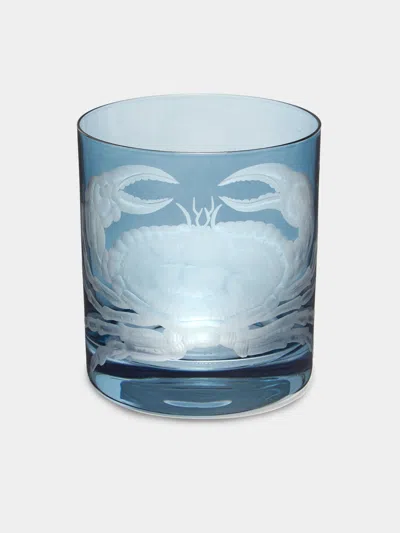 ARTEL CRAB HAND-ENGRAVED CRYSTAL DOUBLE OLD FASHIONED GLASS