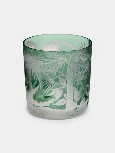 ARTEL PRIMEVAL PALMS HAND-ENGRAVED CRYSTAL TUMBLERS (SET OF 4)