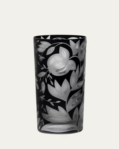 ARTEL VERDURE BLACK CRYSTAL HIGHBALL GLASS, 18 OZ.